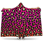 Orange And Purple Leopard Print Hooded Blanket