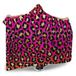 Orange And Purple Leopard Print Hooded Blanket