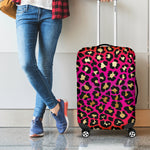 Orange And Purple Leopard Print Luggage Cover