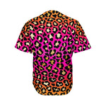 Orange And Purple Leopard Print Men's Baseball Jersey