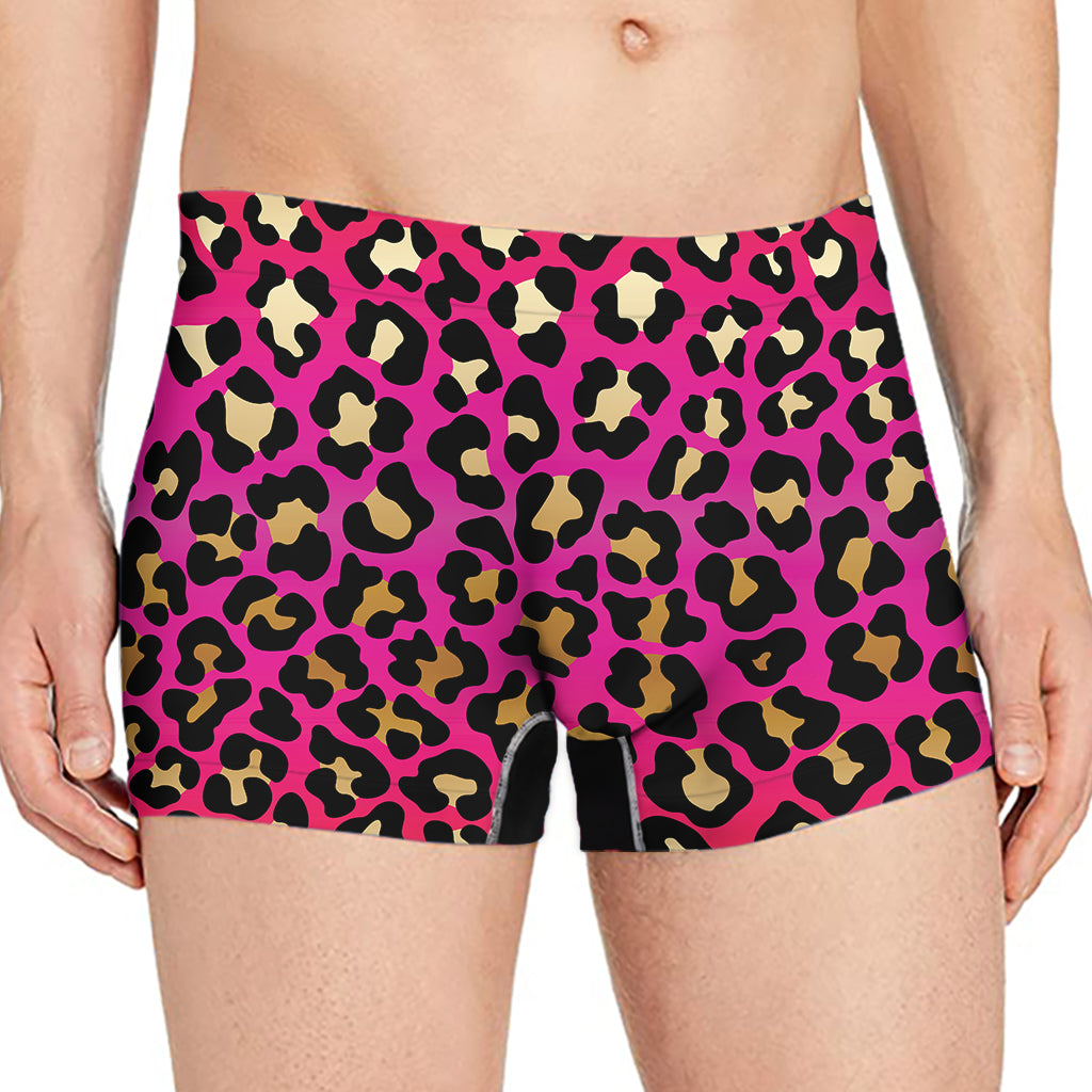 Orange And Purple Leopard Print Men's Boxer Briefs