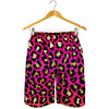 Orange And Purple Leopard Print Men's Shorts