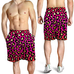 Orange And Purple Leopard Print Men's Shorts