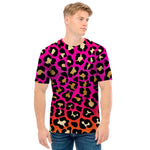 Orange And Purple Leopard Print Men's T-Shirt