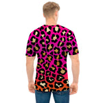 Orange And Purple Leopard Print Men's T-Shirt