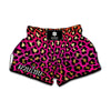 Orange And Purple Leopard Print Muay Thai Boxing Shorts