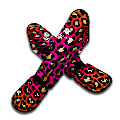 Orange And Purple Leopard Print Muay Thai Shin Guard