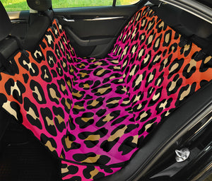 Orange And Purple Leopard Print Pet Car Back Seat Cover