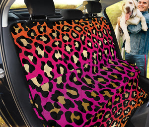 Orange And Purple Leopard Print Pet Car Back Seat Cover