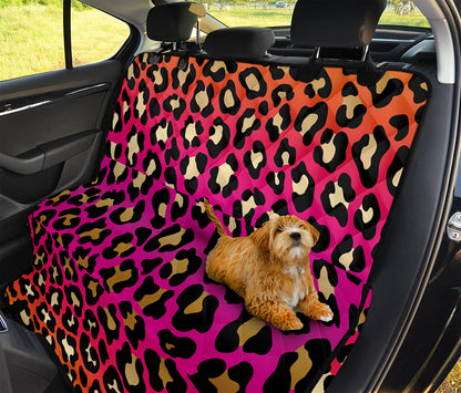 Orange And Purple Leopard Print Pet Car Back Seat Cover