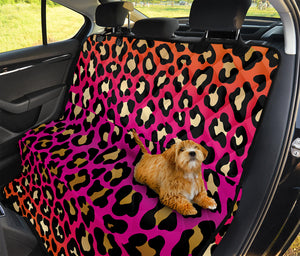 Orange And Purple Leopard Print Pet Car Back Seat Cover