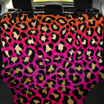 Orange And Purple Leopard Print Pet Car Back Seat Cover