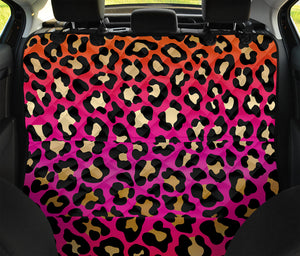 Orange And Purple Leopard Print Pet Car Back Seat Cover