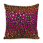 Orange And Purple Leopard Print Pillow Cover