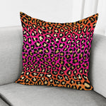 Orange And Purple Leopard Print Pillow Cover