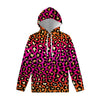 Orange And Purple Leopard Print Pullover Hoodie