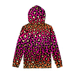 Orange And Purple Leopard Print Pullover Hoodie