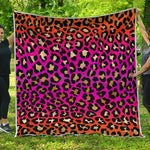 Orange And Purple Leopard Print Quilt