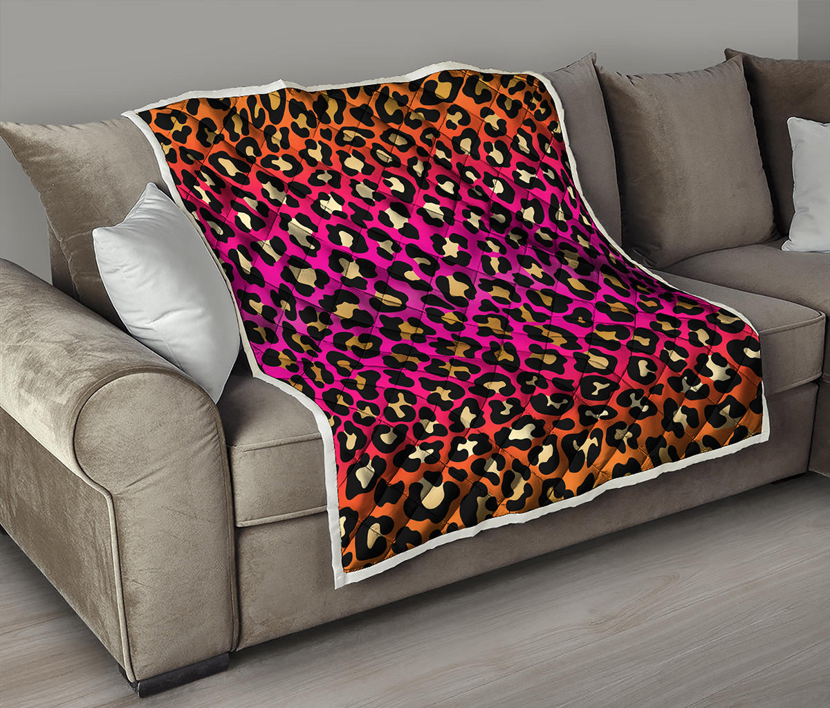 Orange And Purple Leopard Print Quilt