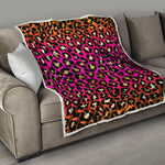 Orange And Purple Leopard Print Quilt
