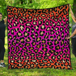 Orange And Purple Leopard Print Quilt