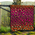 Orange And Purple Leopard Print Quilt