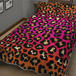 Orange And Purple Leopard Print Quilt Bed Set
