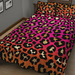 Orange And Purple Leopard Print Quilt Bed Set
