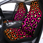 Orange And Purple Leopard Print Universal Fit Car Seat Covers