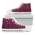 Orange And Purple Leopard Print White High Top Sneakers