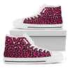 Orange And Purple Leopard Print White High Top Shoes