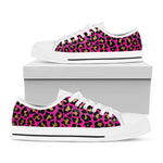 Orange And Purple Leopard Print White Low Top Shoes