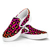 Orange And Purple Leopard Print White Slip On Shoes