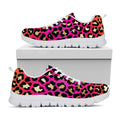 Orange And Purple Leopard Print White Running Shoes