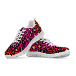 Orange And Purple Leopard Print White Sneakers
