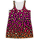 Orange And Purple Leopard Print Women's Racerback Tank Top