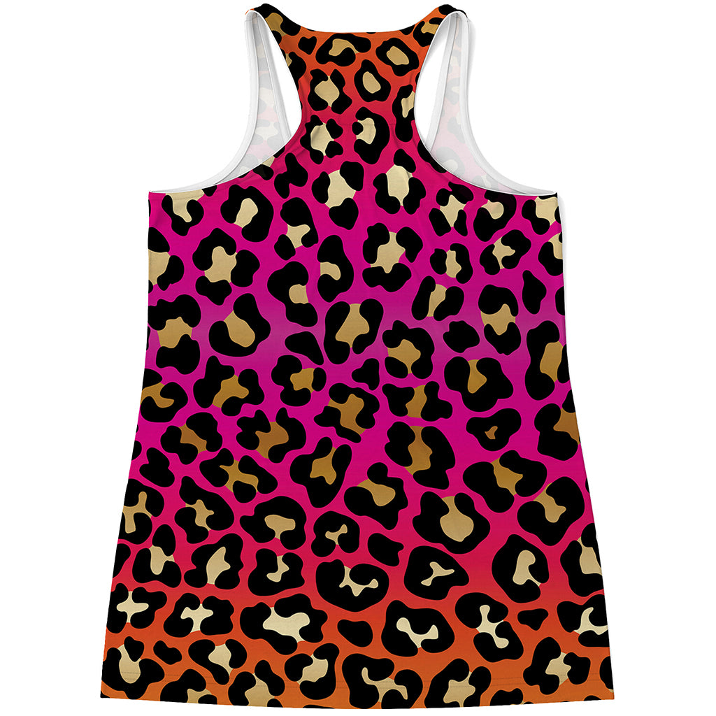 Orange And Purple Leopard Print Women's Racerback Tank Top