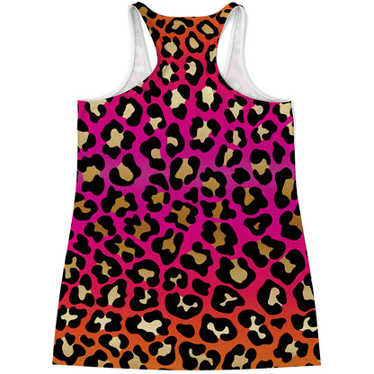 Orange And Purple Leopard Print Women's Racerback Tank Top