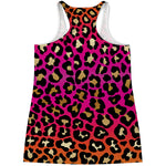 Orange And Purple Leopard Print Women's Racerback Tank Top