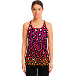 Orange And Purple Leopard Print Women's Racerback Tank Top