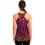 Orange And Purple Leopard Print Women's Racerback Tank Top