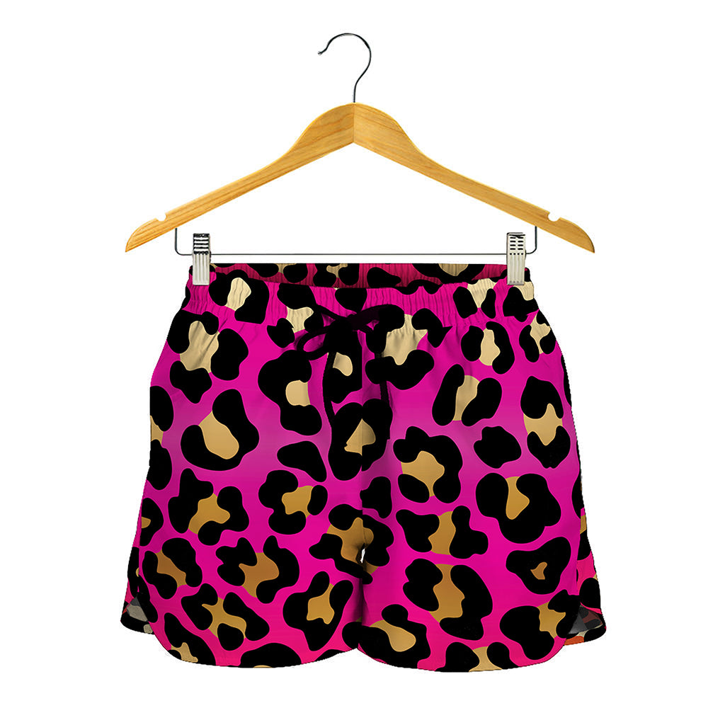 Orange And Purple Leopard Print Women's Shorts