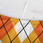 Orange And White Argyle Pattern Print Sofa Cover