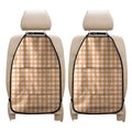 Orange And White Check Pattern Print Car Seat Organizers