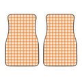 Orange And White Check Pattern Print Front Car Floor Mats