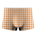 Orange And White Check Pattern Print Men's Boxer Briefs