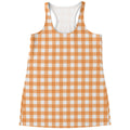 Orange And White Check Pattern Print Women's Racerback Tank Top