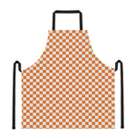 Orange And White Checkered Pattern Print Apron