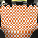 Orange And White Checkered Pattern Print Pet Car Back Seat Cover