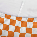 Orange And White Checkered Pattern Print Sofa Cover